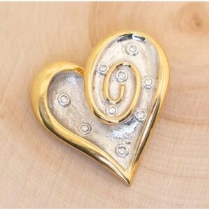 Vintage Jewels By Park Lane Heart Pin Brooch